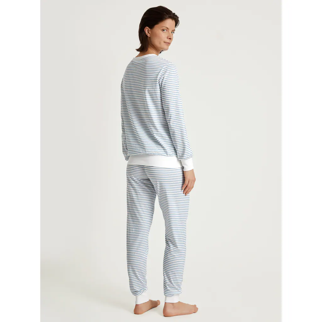 CALIDA Pyjama »Cotton Stripes« (2 Tlg.) Mit Weichen Rippbündchen An Den Abschlüssen Online Bestellen
