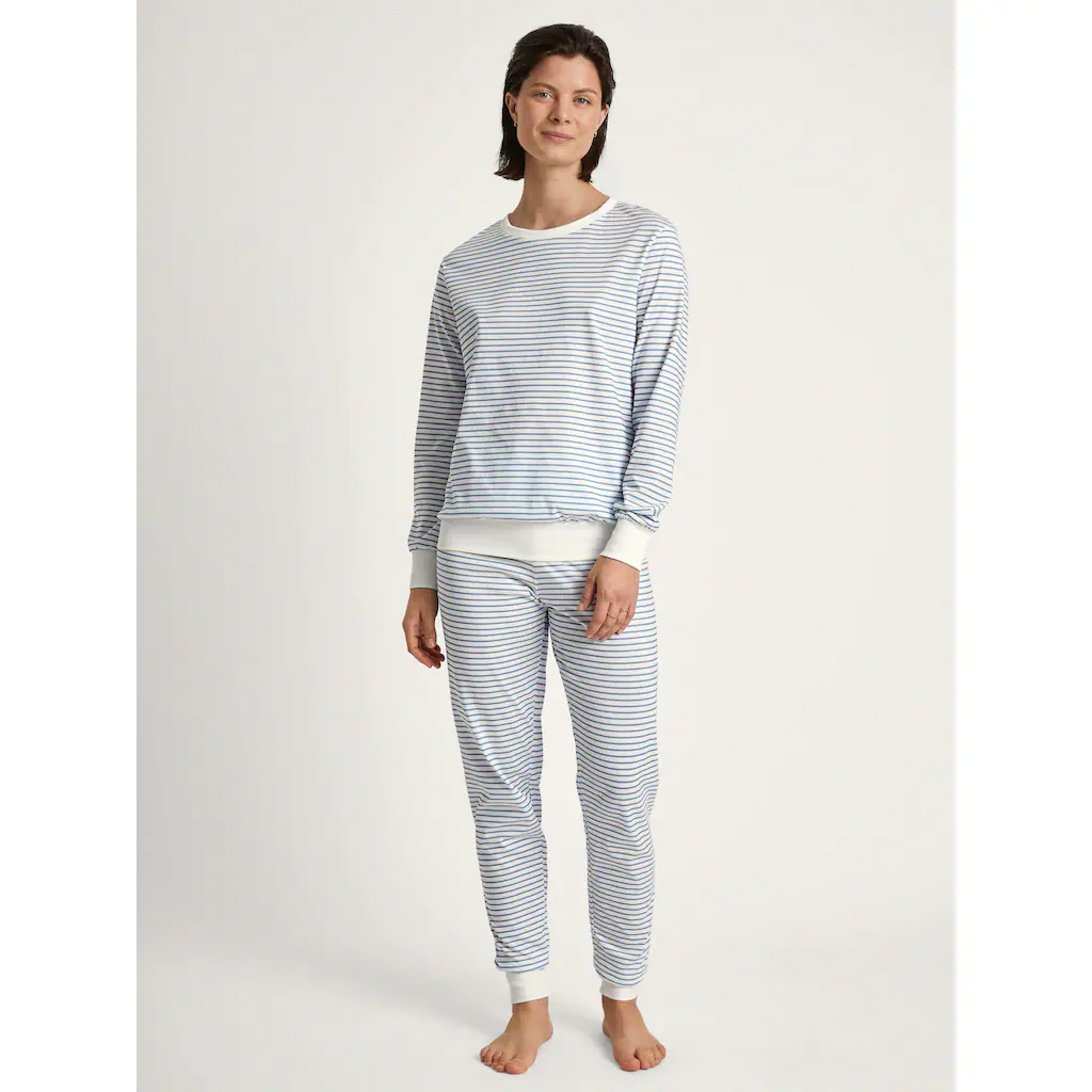 CALIDA Pyjama »Cotton Stripes« (2 tlg.) mit weichen Rippbündchen an den Abschlüssen online bestellen