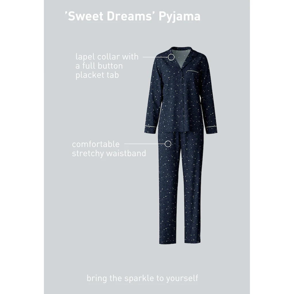 CALIDA Pyjama »Sweet Dreams« (2 Tlg.) Mit Reverskragen Und Durchgehender Knopfleiste Online Kaufen