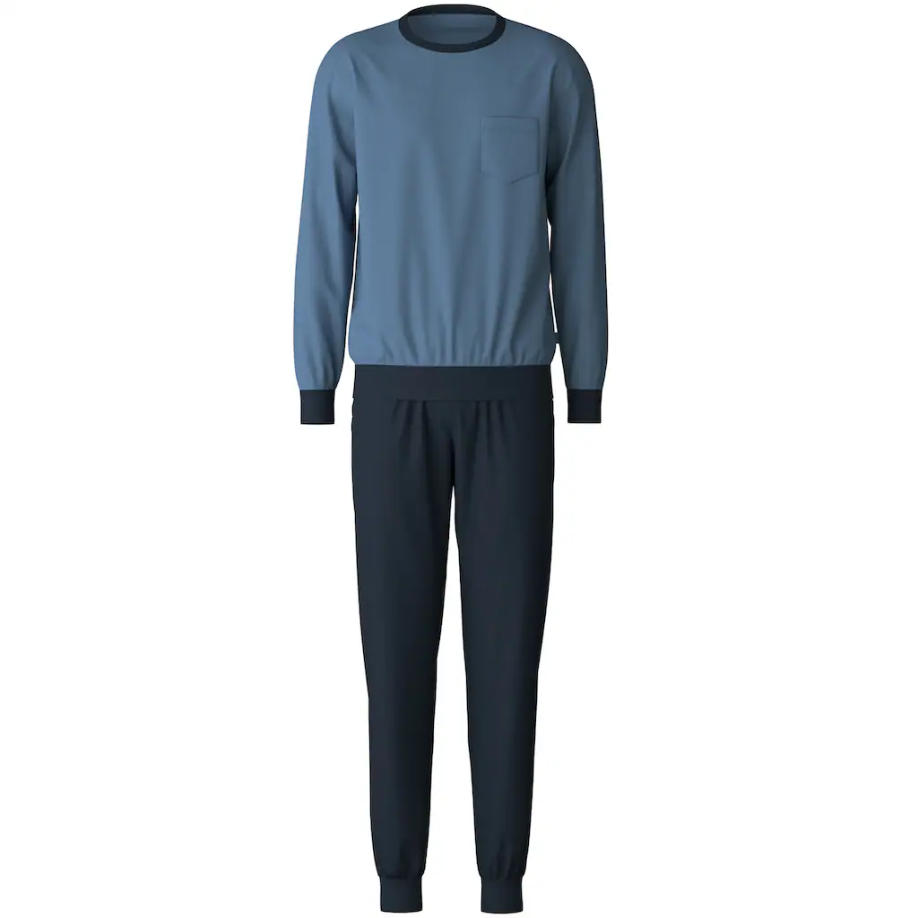 CALIDA Schlafanzug »Relax Essentials« (2 Tlg.) Langarm-Shirt Mit Eingefasstem Rundhalsausschnitt Online Kaufen
