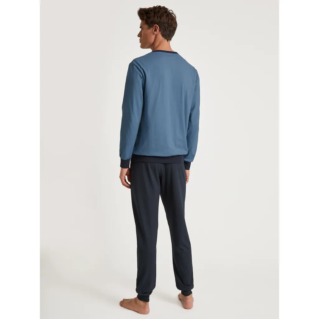 CALIDA Schlafanzug »Relax Essentials« (2 Tlg.) Langarm-Shirt Mit Eingefasstem Rundhalsausschnitt Online Kaufen