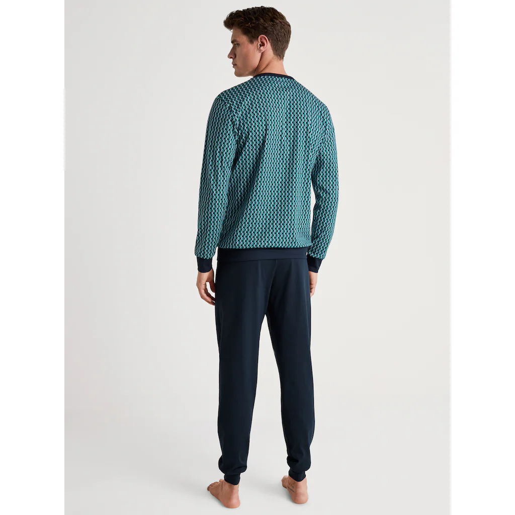 CALIDA Schlafanzug »RELAX IMPRINT« (2 Tlg.) Gemustertes Oberteil Mit V-Ausschnitt Kaufen