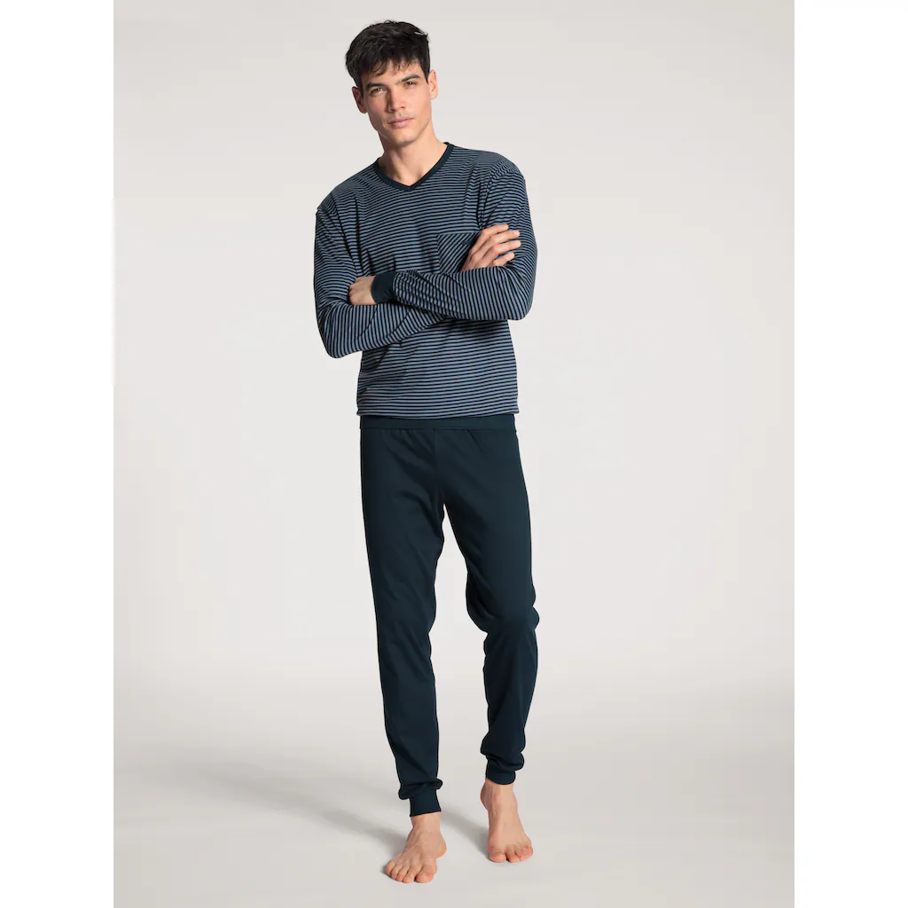 CALIDA Schlafanzug »Relax Streamline« (Packung 2 tlg.) mit V-Neck und Bündchen online kaufen