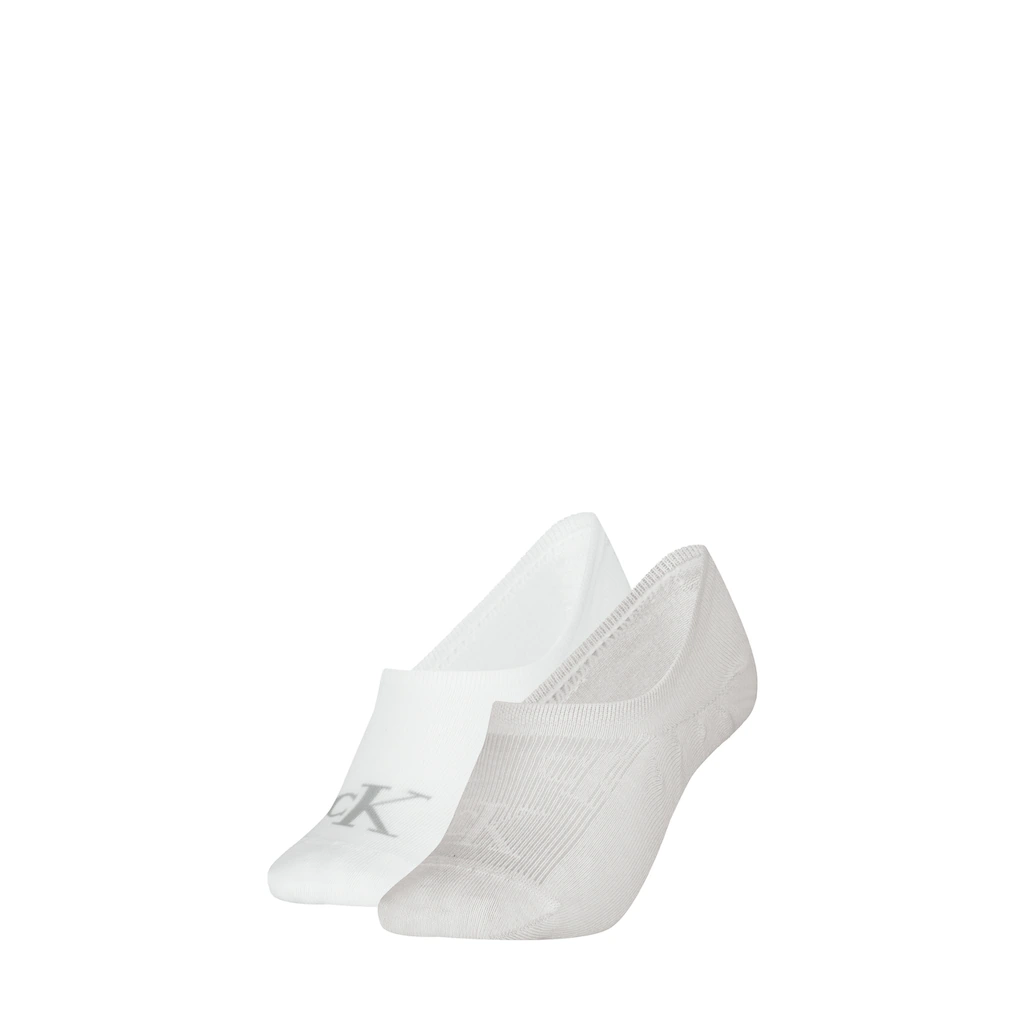 Calvin Klein Jeans Socken »CKJ WOMEN FOOTIE HC 2P AO SHADOW RIB« (2 Paar) mit diskretem Logo-Design