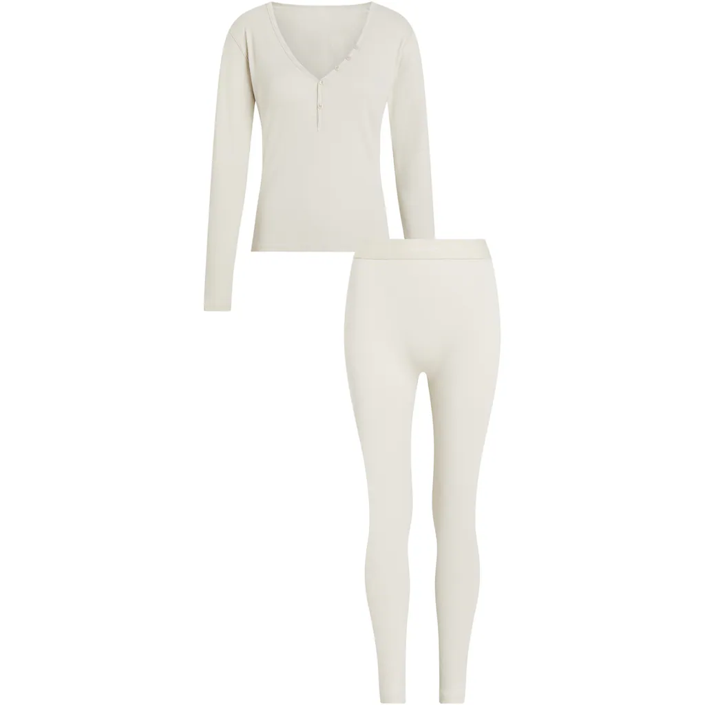 Calvin Klein Underwear Relaxanzug »L/S HENLEY & LEGGING« (Set 2 tlg.) mit tiefem Ausschnitt und Knopfleiste kaufen