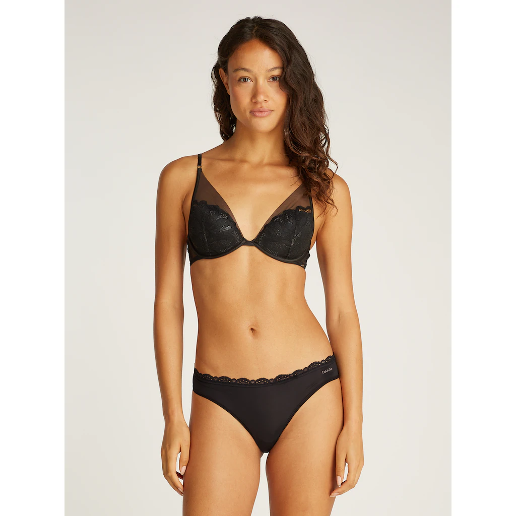 Calvin Klein Underwear String »THONG 3PK« (Packung 3 St. 3er-Pack) Mit Spitze Am Bund Online Bestellen