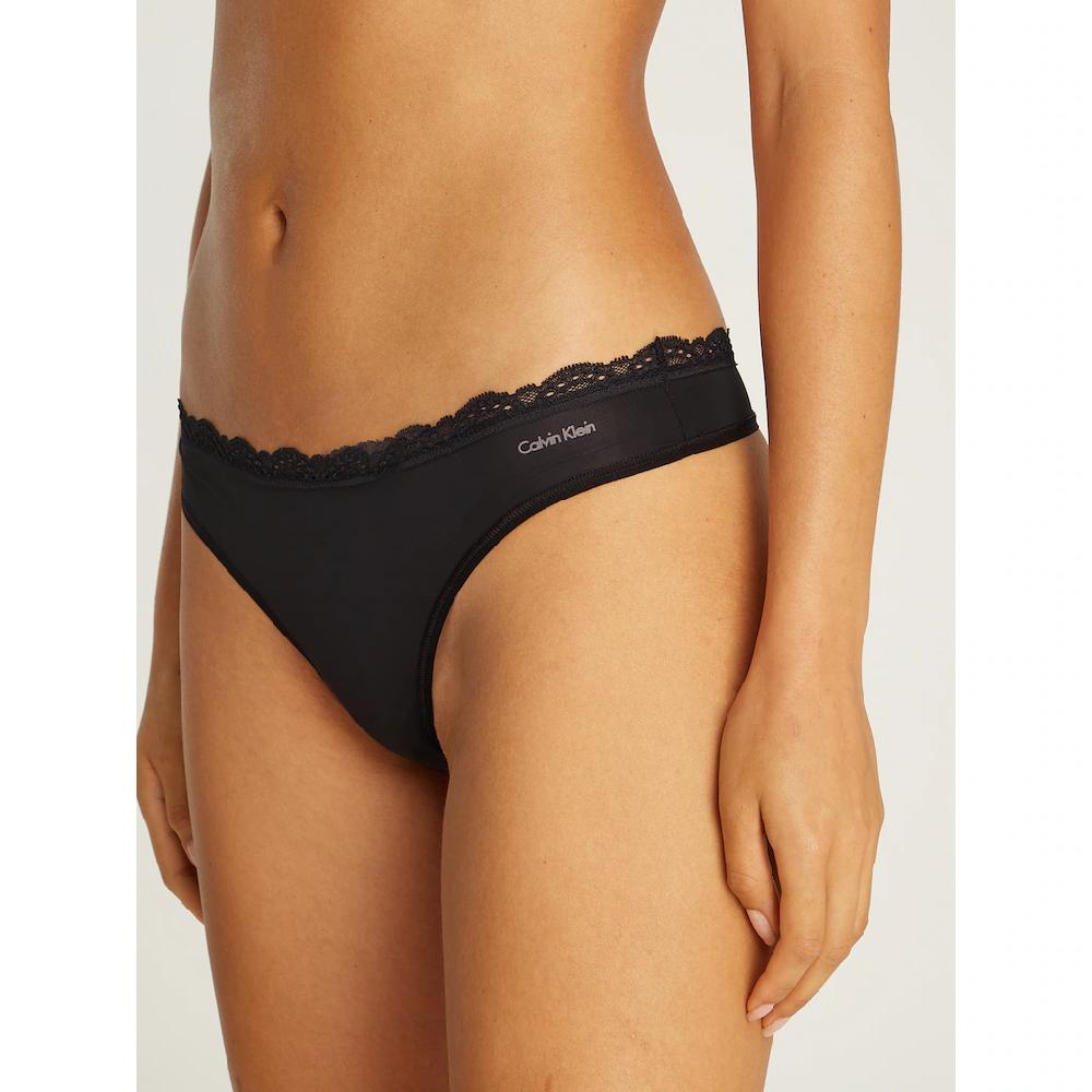 Calvin Klein Underwear String »THONG 3PK« (Packung 3 St. 3er-Pack) Mit Spitze Am Bund Online Bestellen
