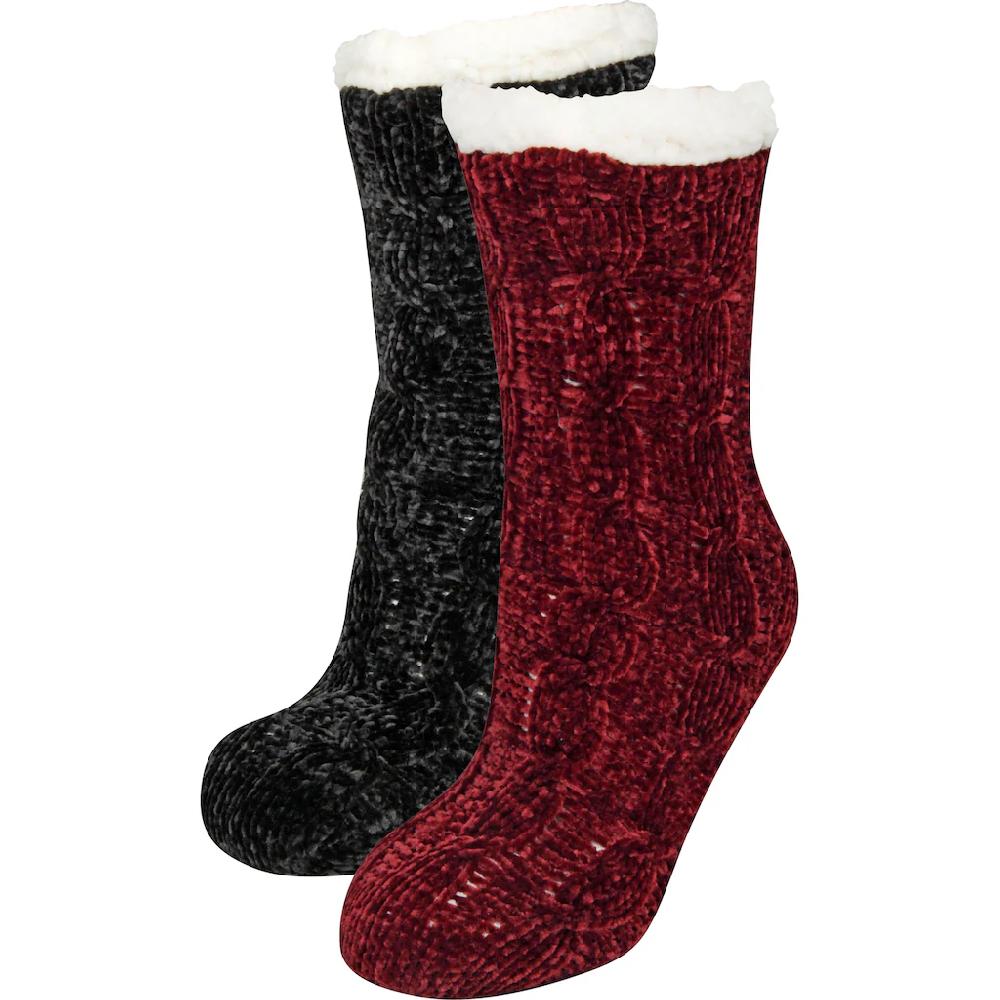 Capelli New York Kuschelsocken (2 Paar 2er-Pack) mit Antirutsch-Noppen ▷ für