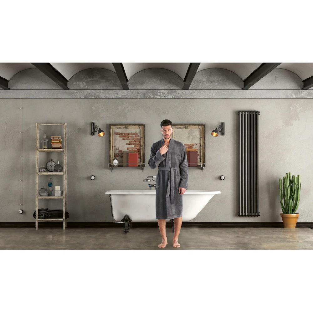 CARLO COLUCCI Herrenbademantel »Vito Ideal Für Sauna & Spa Hotelbademantel Morgenmantel« (1 St.) Carlo Colucci Logostickerei Auf Der Brust Und Logo Auf Den Ärmeln
