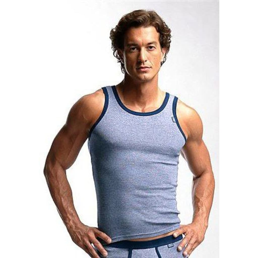 Clipper Exclusive Unterhemd »Tanktop Für Herren« (3 St.) Modische Optik: Jeans Meliert Tolle Baumwoll-Qualität Online Bestellen