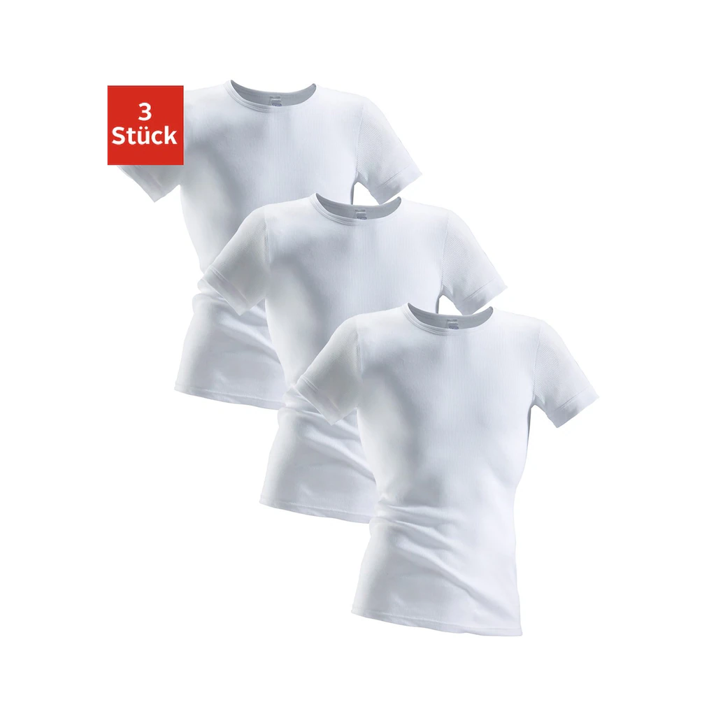 Clipper Unterhemd (3 St.) aus Doppelripp T-Shirt Unterziehshirt Kurzarm T-Shirt online kaufen