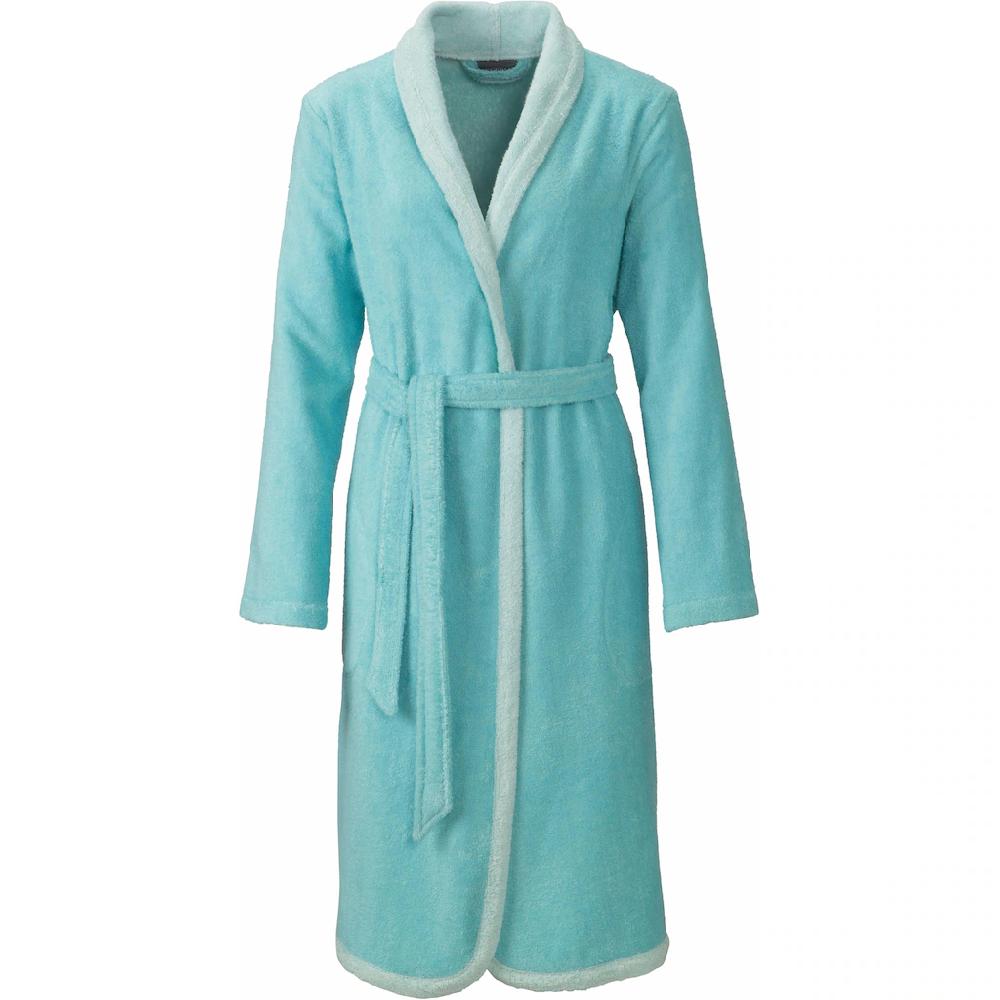 Egeria Damenbademantel »Calea ideal für Sauna & Spa Hotelbademantel Morgenmantel« (1 St.) mit Schalkragen farblich abgesetzt 100 % Baumwolle