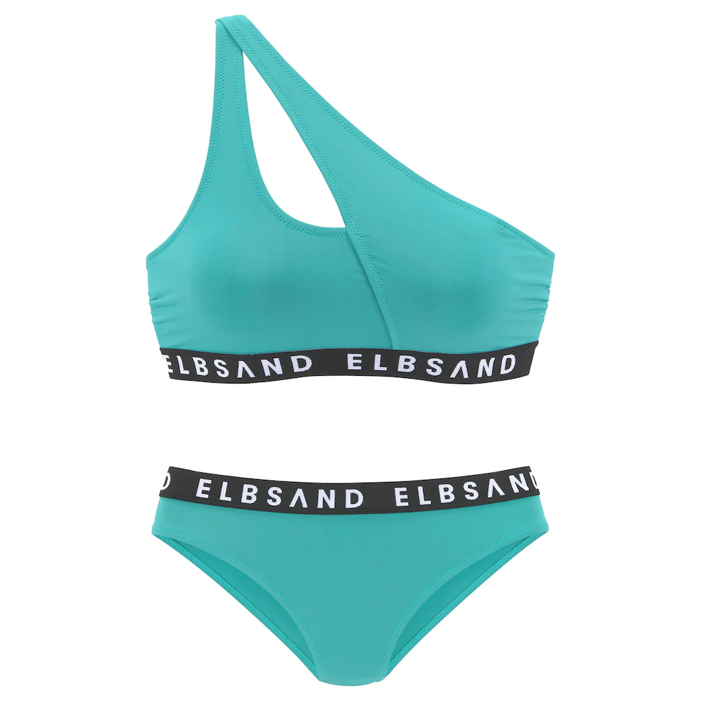 Elbsand Bustier-Bikini Mit Markenschriftzügen In Kontrastfarbe ▷ Für