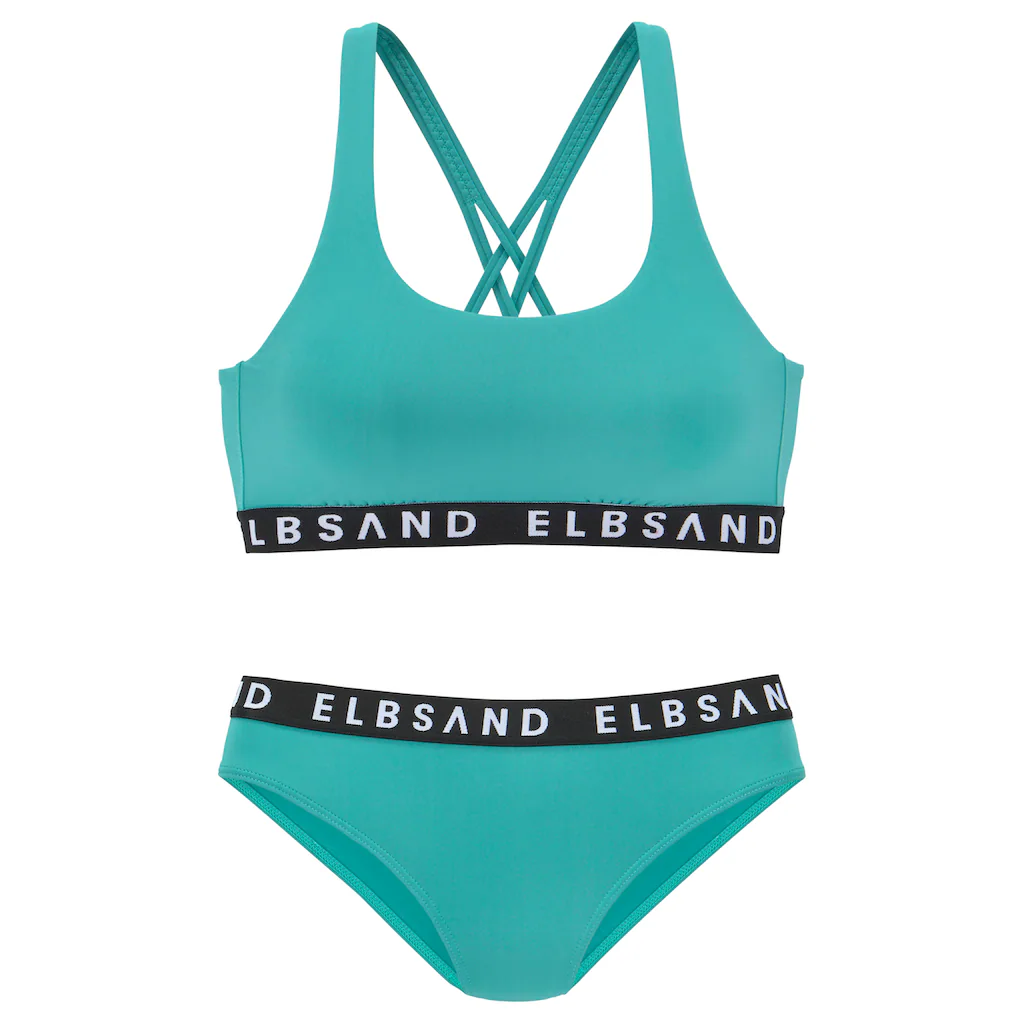 Elbsand Bustier-Bikini mit Markenschriftzügen in Kontrastfarbe ▷ für