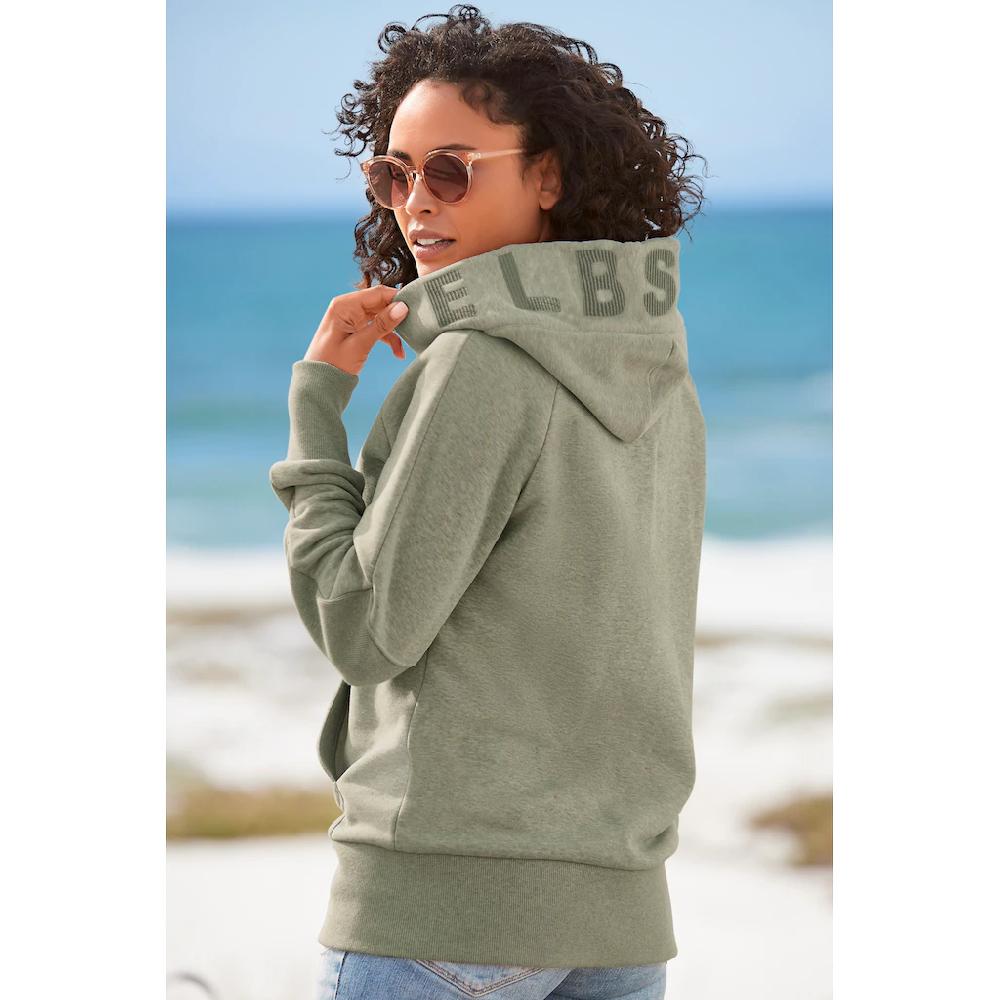 Elbsand Kapuzensweatjacke »Kelina« Mit Logostickerei Auf Der Kapuze Bequeme Freizeitjacke Mit Taschen