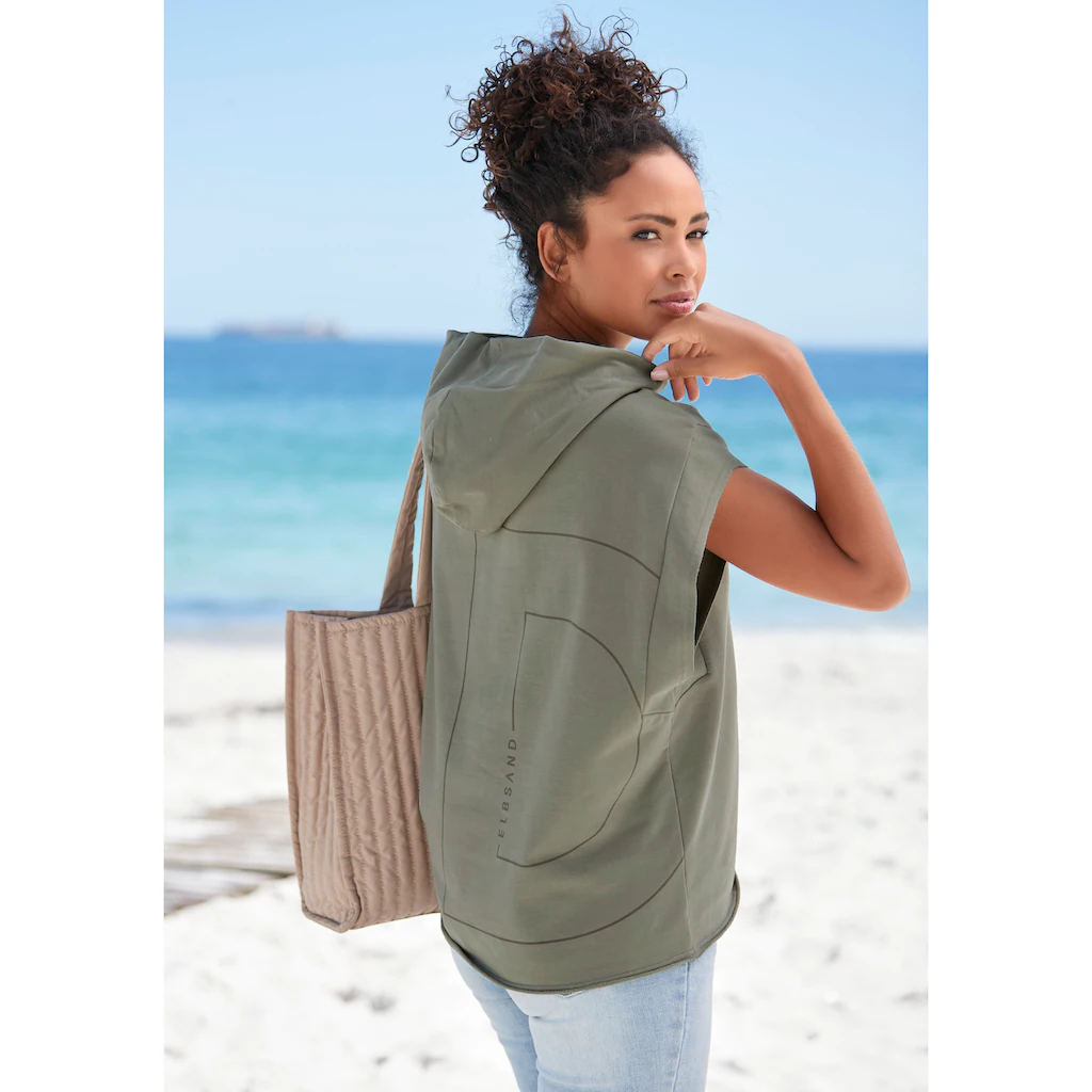 Elbsand Kapuzensweatshirt »Catia« Kurzärmliger Hoodie Mit Logodruck Hinten