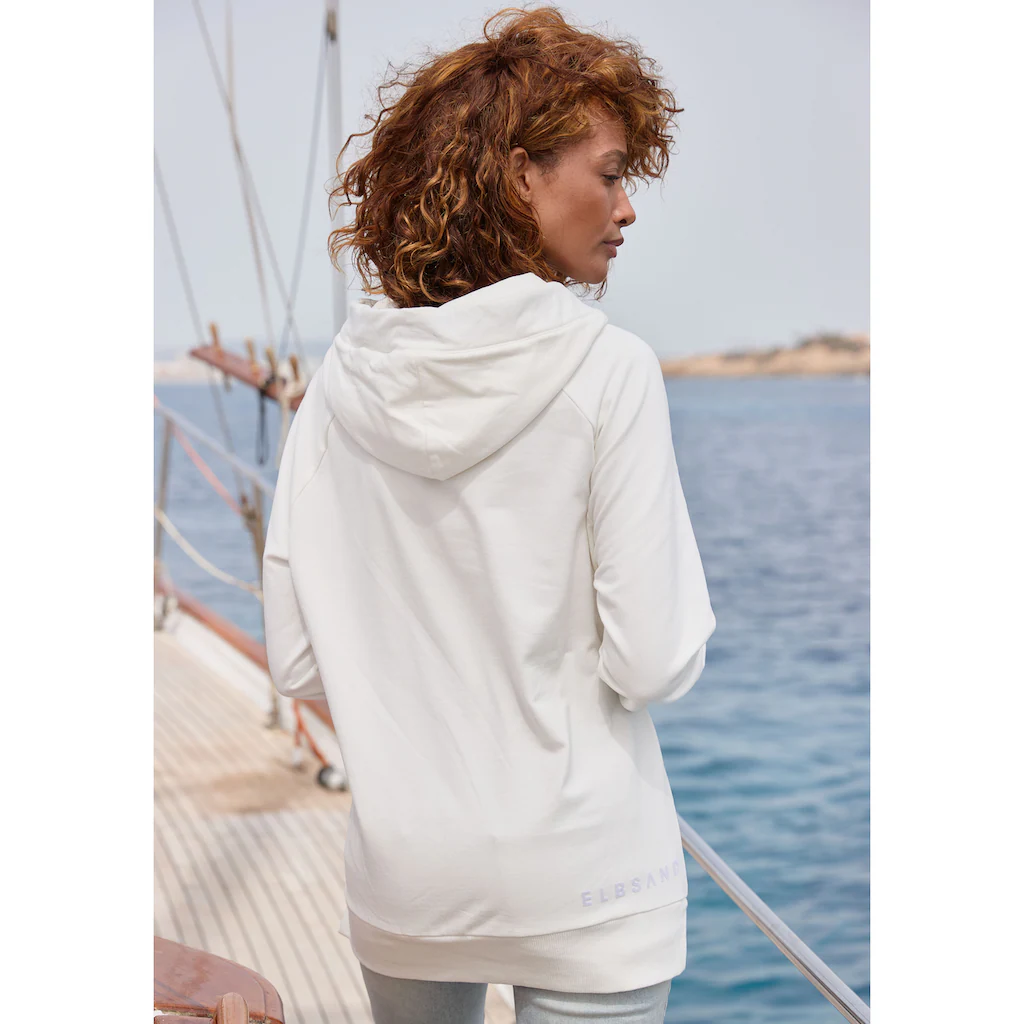 Elbsand Kapuzensweatshirt »Svana« Mit Logoprint Bequemer Hoodie Seitliche Schlitze