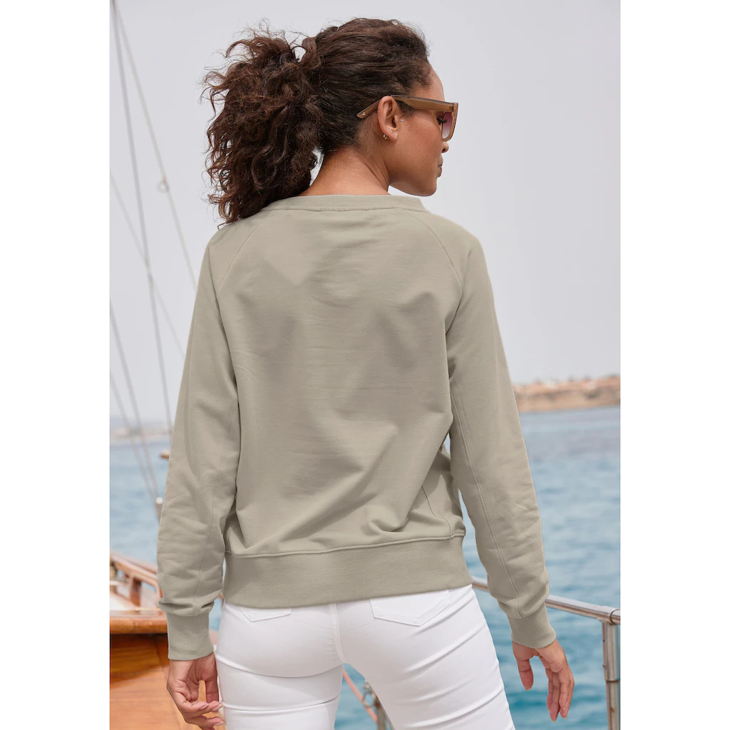 Elbsand Sweatshirt Mit Frontprint Rundhalsausschnitt Printpullover Casual-sportlich