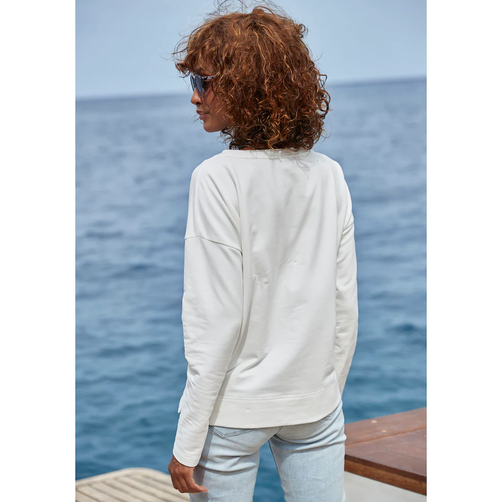 Elbsand Sweatshirt Mit Logostickerei Vorne Lässige Passform Sportlich-casual