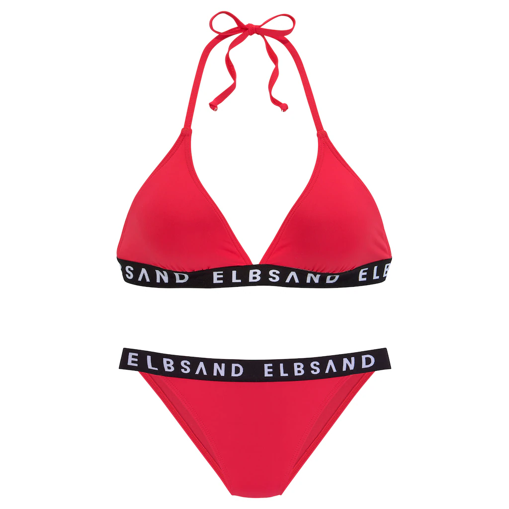 Elbsand Triangel-Bikini Mit Markenschriftzügen In Kontrastfarbe