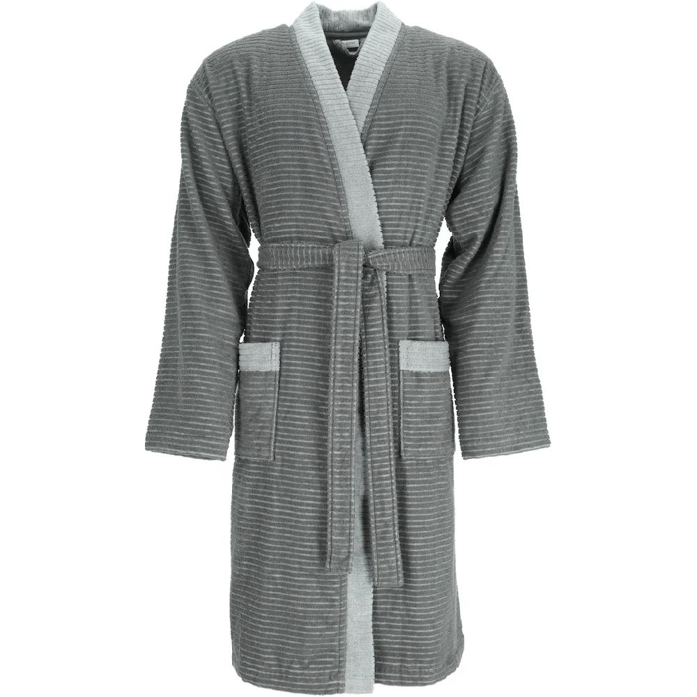 Esprit Herrenbademantel »Double Stripe ideal für Sauna & Spa Hotelbademantel Morgenmantel« (1 St.) Doubleface Kimonomantel