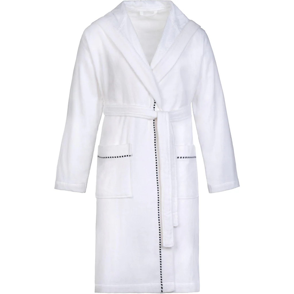 Esprit Unisex-Bademantel »Box ideal für Sauna & Spa Hotelbademantel Morgenmantel« (1 St. mit Gürtel) mit Kapuze