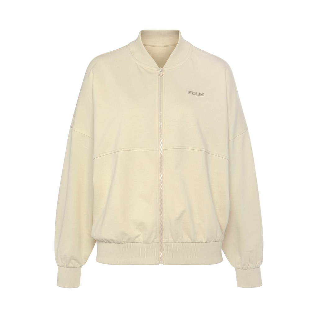 FCUK Sweatjacke Mit Kragen Und Durchgehenden Reißverschluss