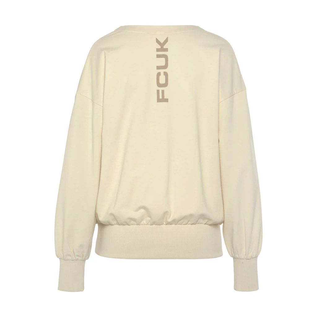 FCUK Sweatshirt (1 Tlg.) Sweatshirt Mit V-Ausschnitt Und Großen Rückenprint Loungeanzug