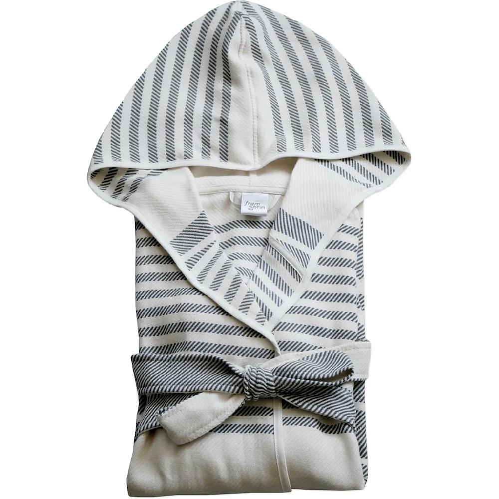 Framsohn Frottier Damenbademantel »Boho Living Hamam Bademantel« (Packung 1 St.) Trendige Streifenoptik Reise Sauna Strand