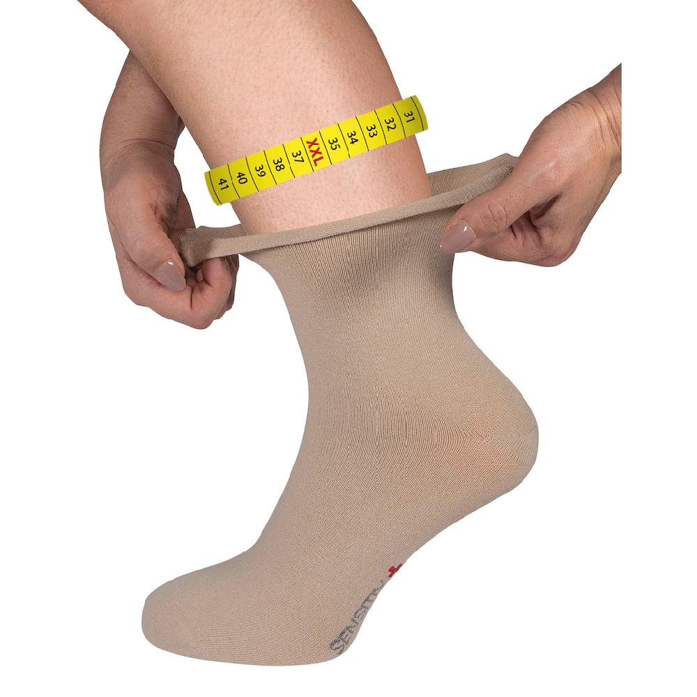 Fußgut Gesundheitssocken »"Sensitiv Elegant Socken" feine Strickung druckfreier Rollbund« (1 Paar) keine Druckstellen da extrem dehnbar venenfreundlich antibakteriell ▷ für
