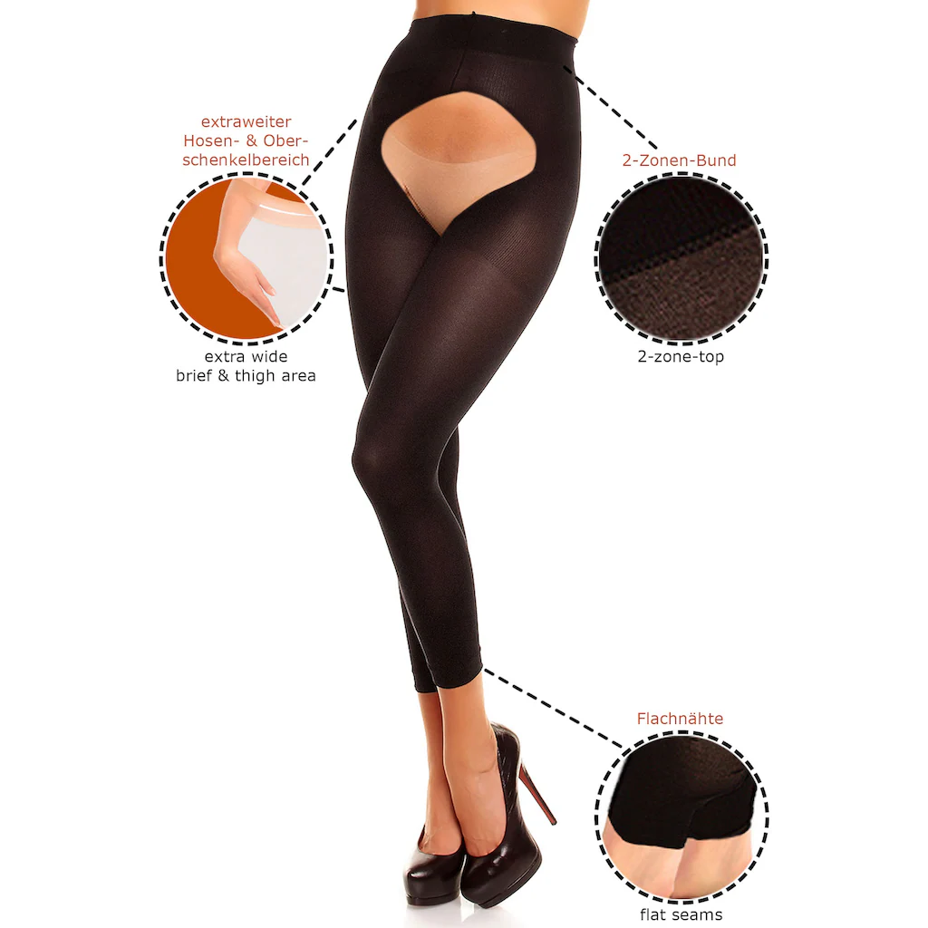 GLAMORY Feinstrumpfleggings »Breeze« (1 St.) Plus Size Ouvert Kaufen