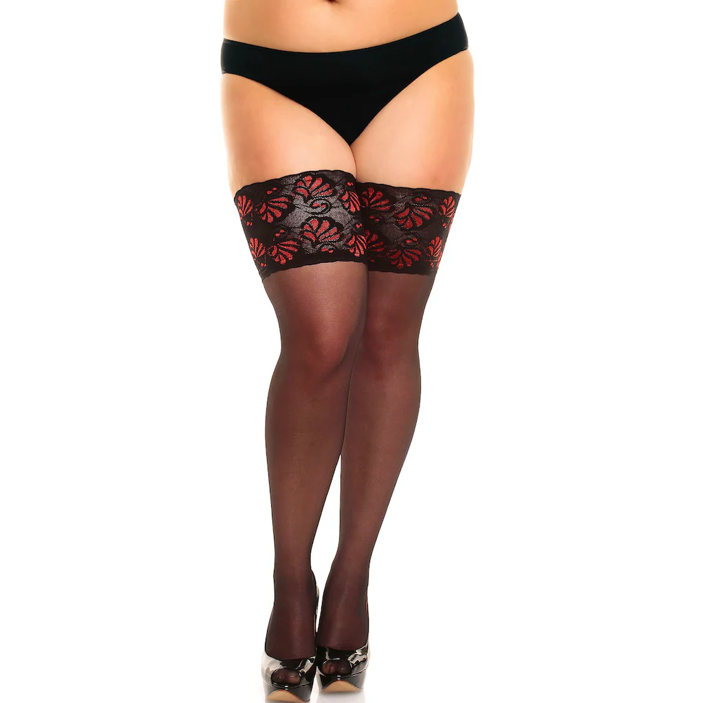 GLAMORY Halterlose Strümpfe (1 Paar) Mit Zweifarbiger Spitze Kaufen