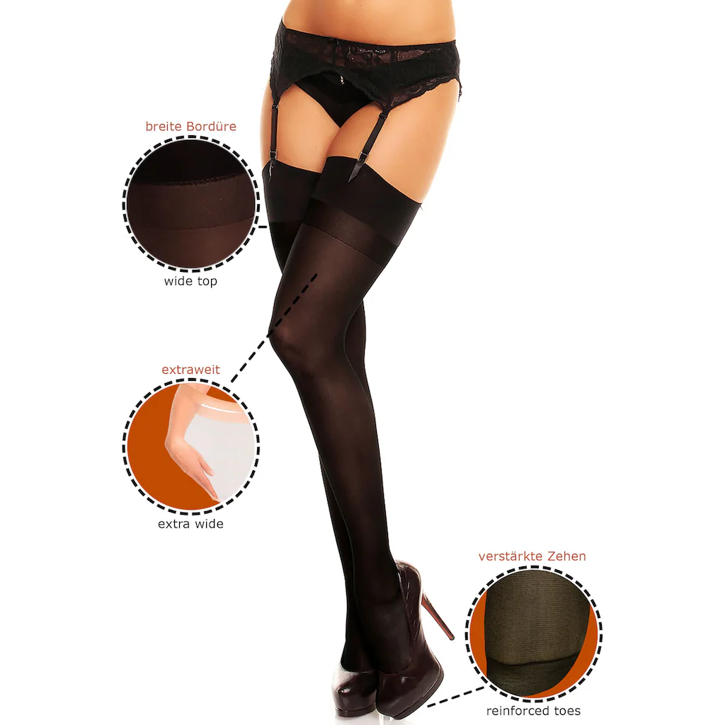 GLAMORY Strapsstrümpfe »Noir« (1 Paar) Plus Size Microfaser kaufen