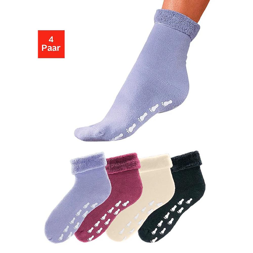 Go In ABS-Socken (Packung 4 Paar) Mit Antirutschsohle Und Vollfrottee ▷ Für