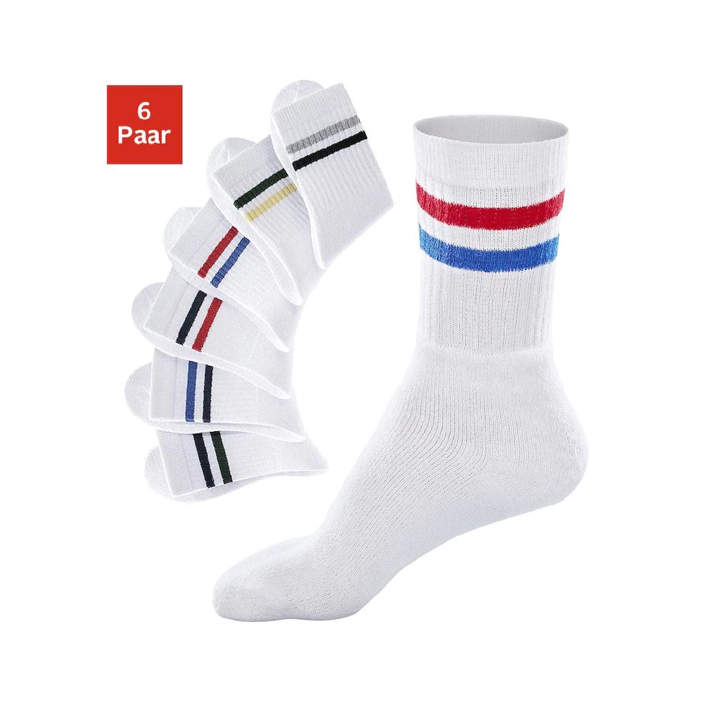 Go in Freizeitsocken (Packung 6 Paar) mit farbigen Streifen ▷ für