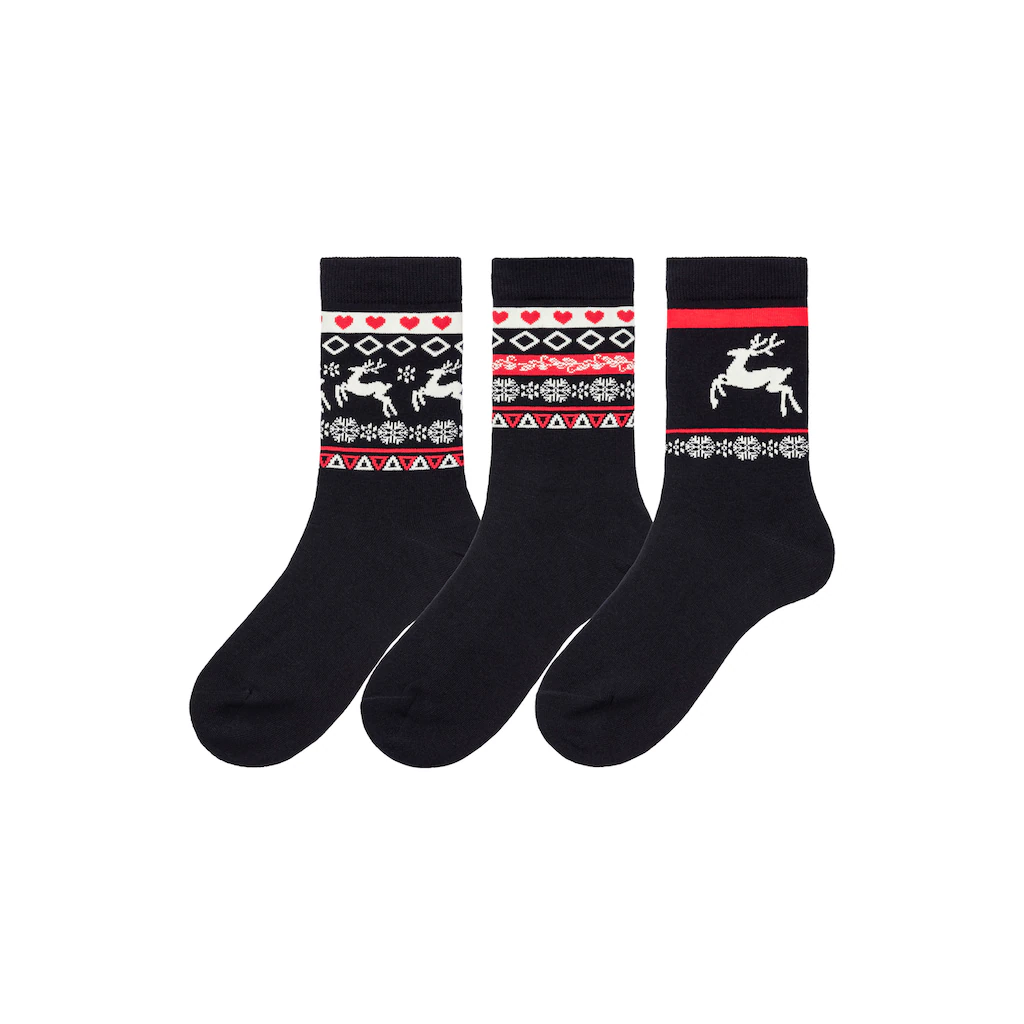H.I.S Basicsocken (Packung 3 Paar) Mit Wintermotiven