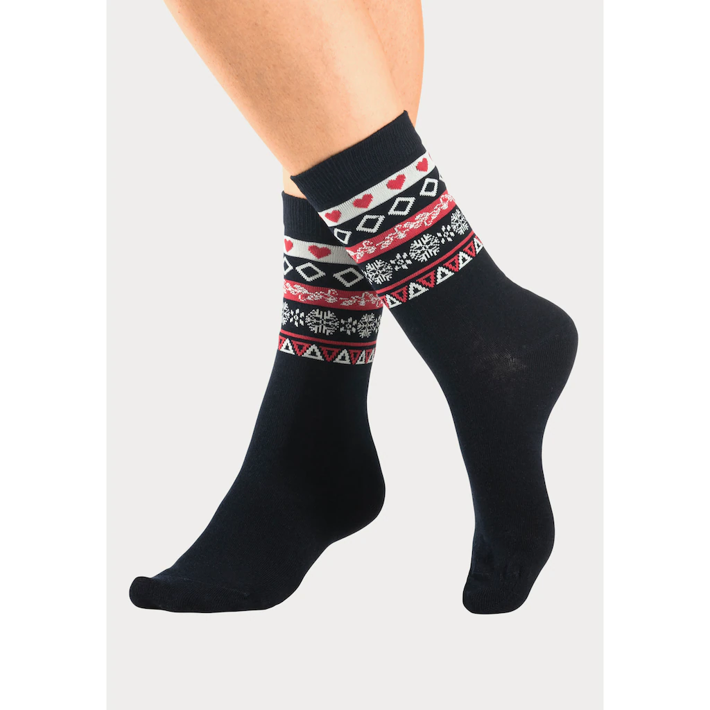 H.I.S Basicsocken (Packung 3 Paar) Mit Wintermotiven