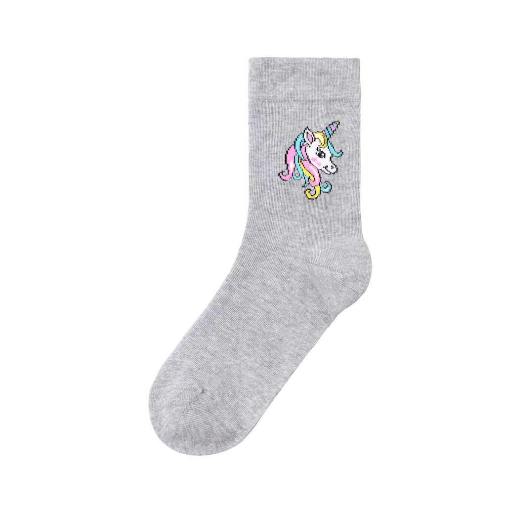 H.I.S Basicsocken (Packung 4 Paar) Mit Einhorn Motiven ▷ Für