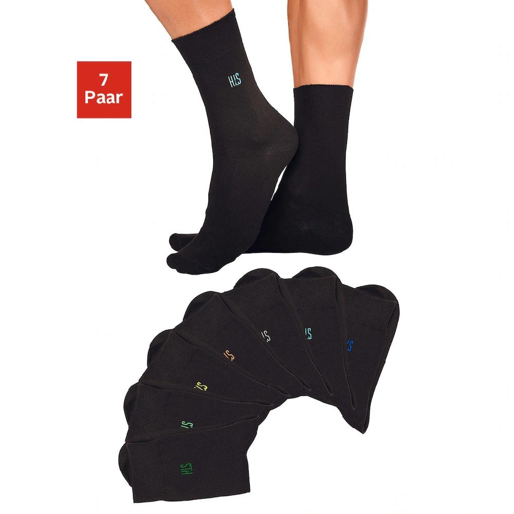 H.I.S Basicsocken (Packung 7 Paar) Mit Komfortbündchen ▷ Für