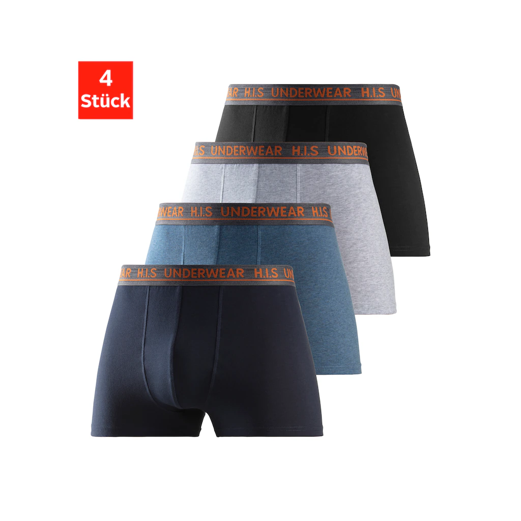H.I.S Boxer »Boxershorts für Herren« (Packung 4 St.) mit bequemem Stretchbündchen kaufen