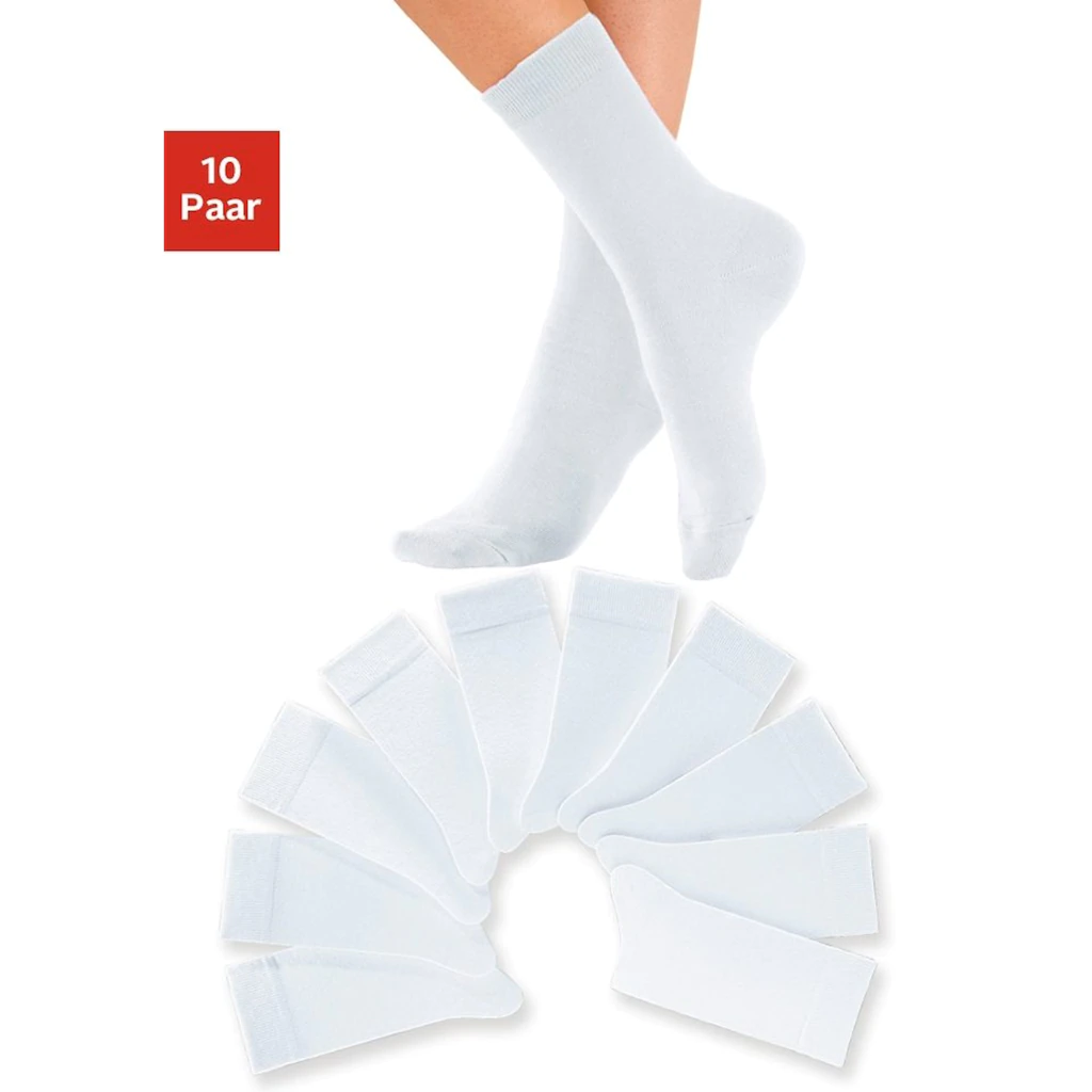 H.I.S Freizeitsocken (Packung 10 Paar) mit weichen Rippbündchen ▷ für