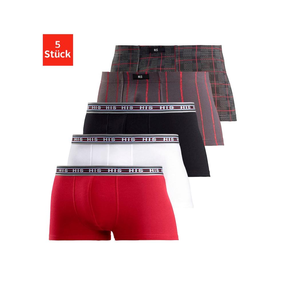 H.I.S Hipster (Packung 5 St.) knapp sitzende Boxershorts aus Baumwoll-Stretch