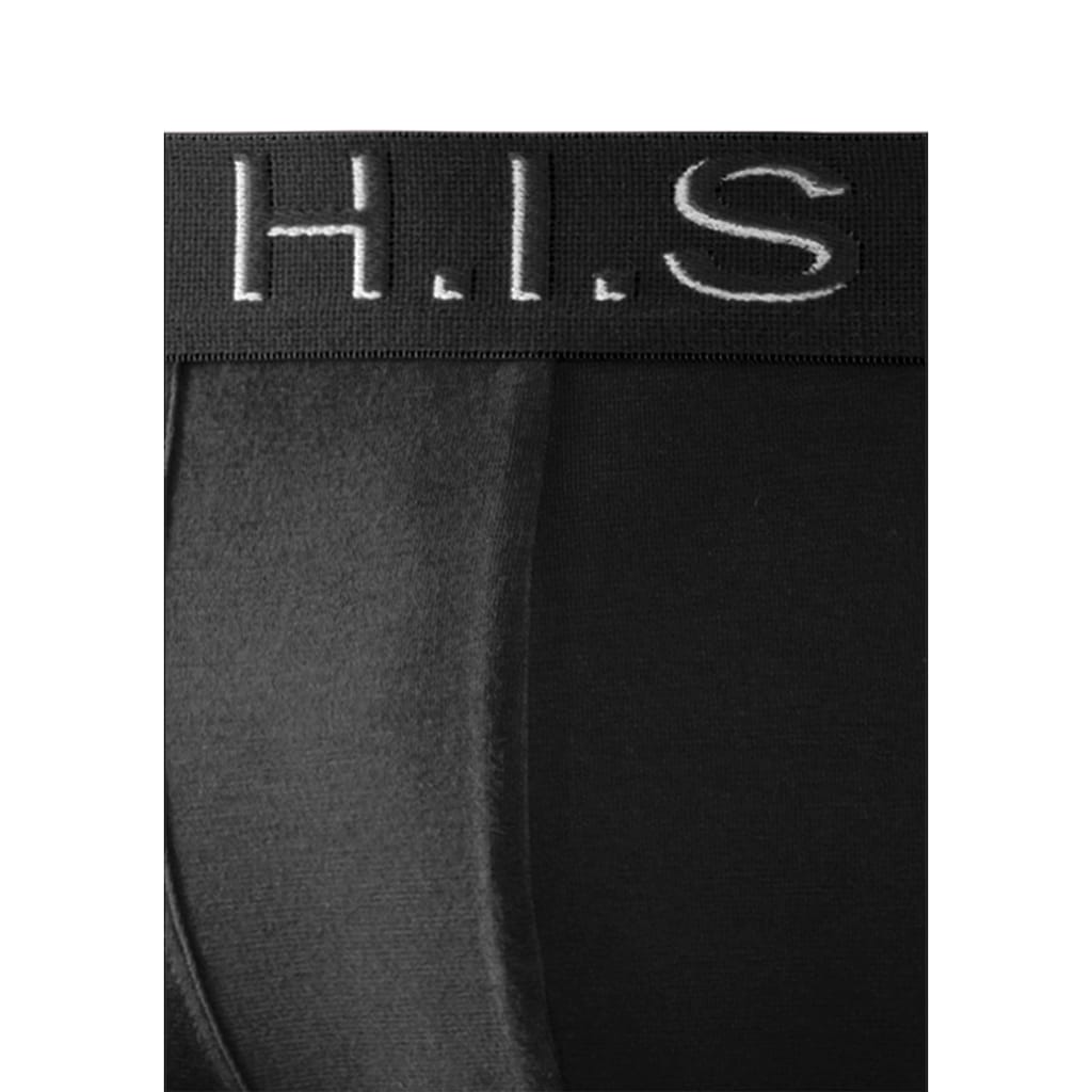 H.I.S Hipster (Packung 5 St.) knapp sitzende Boxershorts am Webbund mit Logoschriftzug mit 3D Effekt