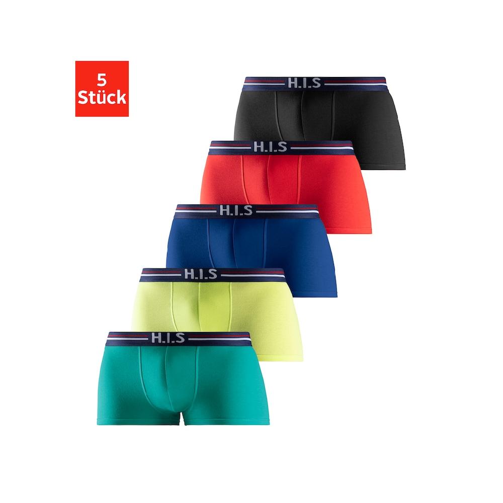 H.I.S Hipster (Packung 5 St.) knapp sitzende Boxershorts mit Streifen aus Baumwollmischung