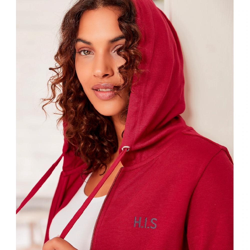 H.I.S Kapuzensweatjacke Loungejacke Mit Kapuze Und Seitlichen Taschen Loungewear