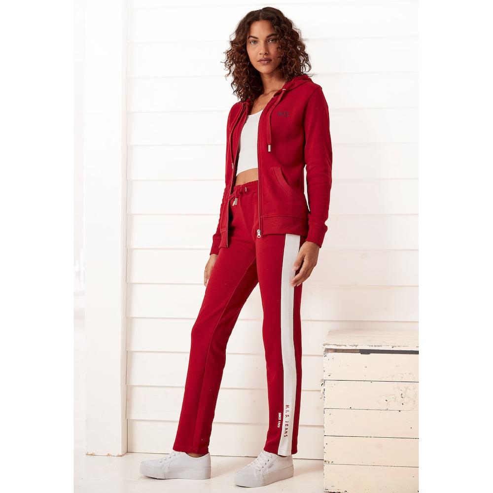 H.I.S Kapuzensweatjacke Loungejacke mit Kapuze und seitlichen Taschen Loungewear