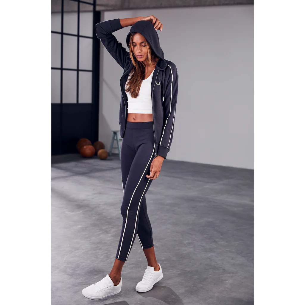 H.I.S Kapuzensweatjacke Mit Piping An Den Ärmeln Loungeanzug