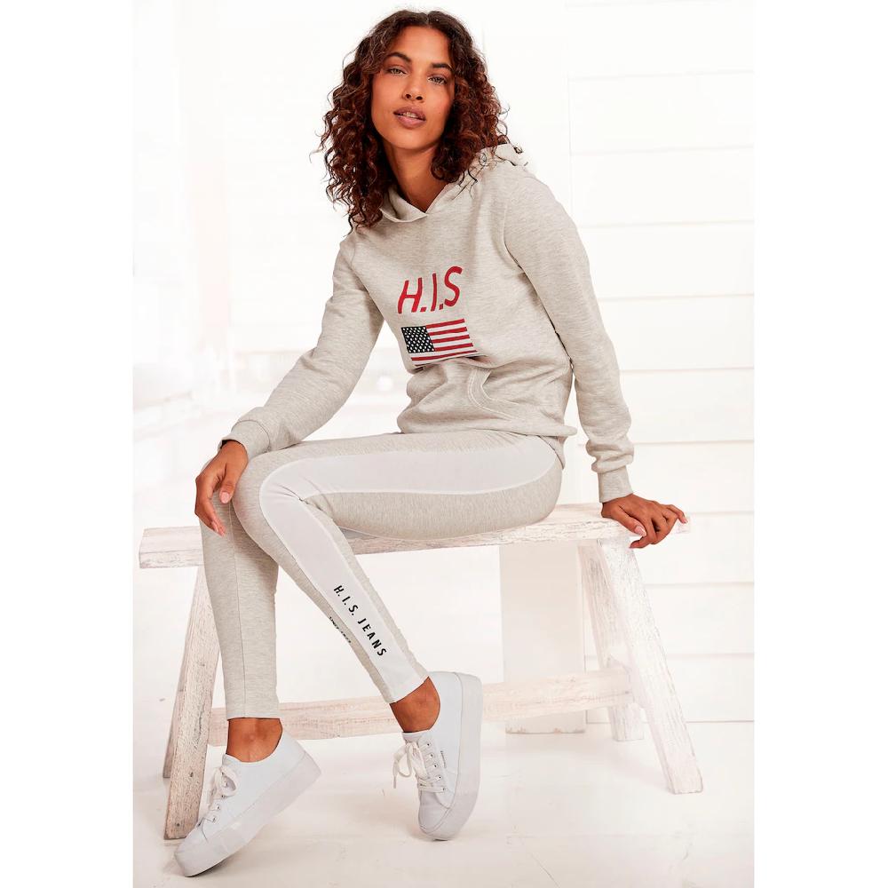 H.I.S Kapuzensweatshirt mit Logodruck und Kängurutasche Loungeanzug Hoodie