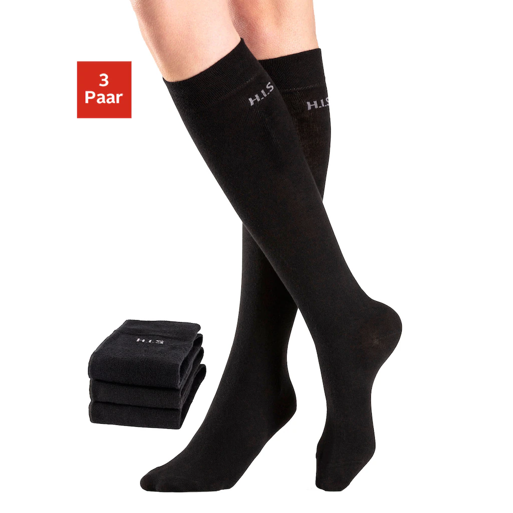 H.I.S Kniestrümpfe (Packung 3 Paar) ohne einschneidendes Bündchen bestellen