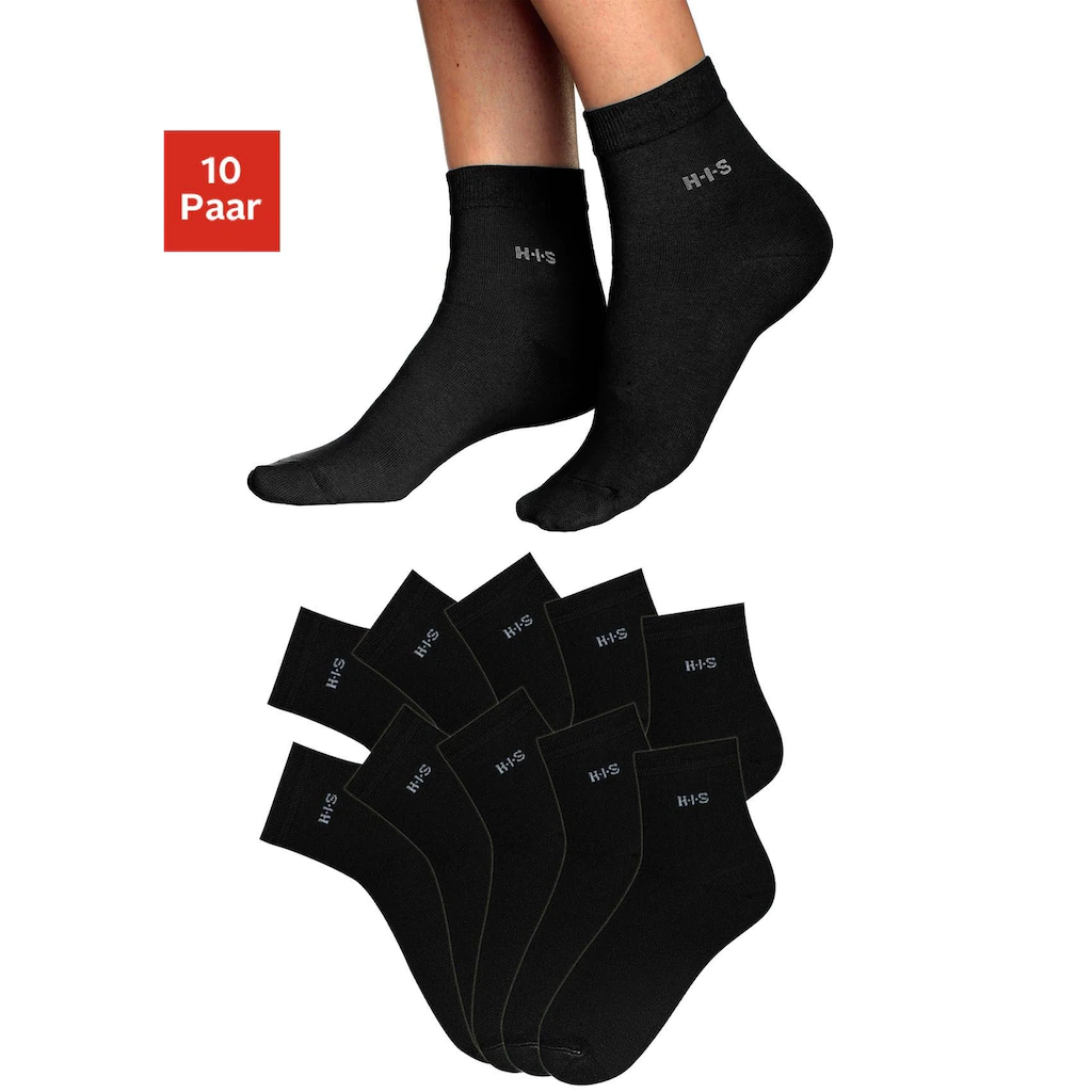 H.I.S Kurzsocken (Packung 10 Paar) aus leichter atmungsaktiver Qualität